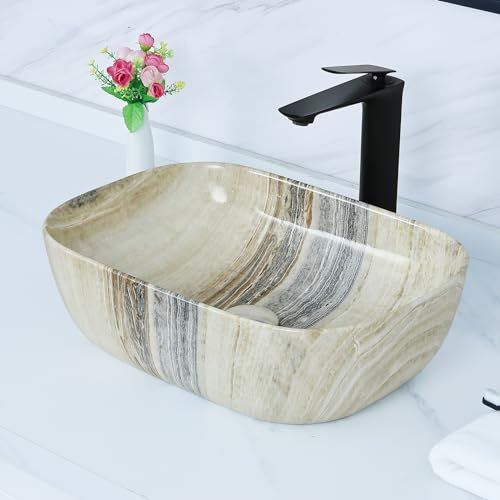 Davivy Marmoriergefäß Handwaschbecken Aufsatzbecken Waschbecken für Badezimmer