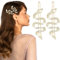 2STK Schlangen Kopfschmuck Mit Glitzernden Strass Schlangen Schmuck Haarnadeln, Vintage Perlen Legierung Haarschmuck, Minimalistische Kristall Schlangen Haar Accessoires Für Frauen Und Mädchen(Gold)