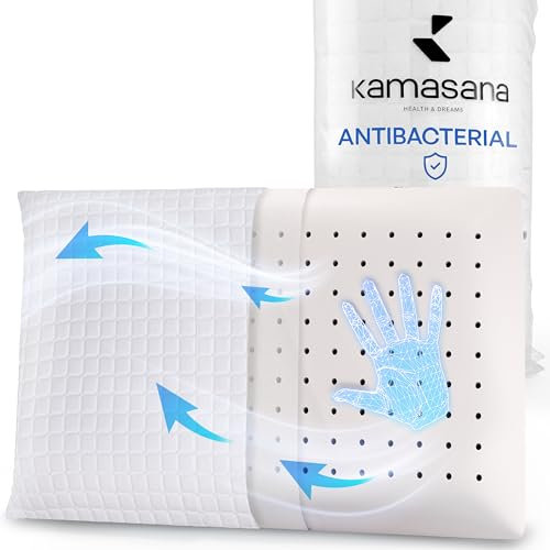 KAMASANA Anatomisches Nackenstützkissen 40 x 60 - Höhe 13 cm - Ergonomisches Kopfkissen gegen Nackenschmerzen, Memory Foam Kissen mit antibakterieller Technologie, hypoallergen und atmungsaktiv