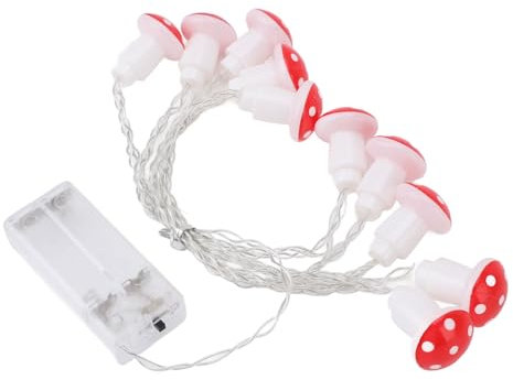 Haofy LED-Pilz-Lichterkette, Dekorative Batteriebetriebene Lichterkette für Rasen, Zelt, Wohnzimmer, Party, 6,6 Fuß