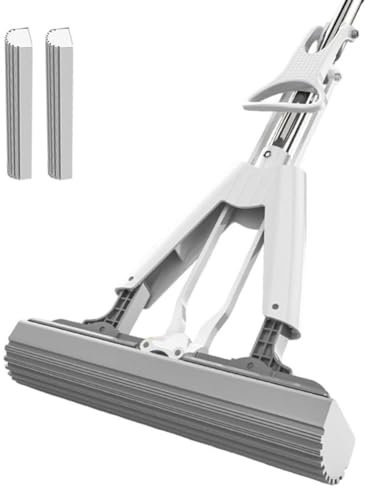 MILLTOR Mini Trapeador Portátil, Trapeador con Rodillo de Esponja Autoapretable, Trapeador con Rodillo Súper Absorbente, Herramienta de Limpieza en Seco y Húmedo, Plegable, Manos