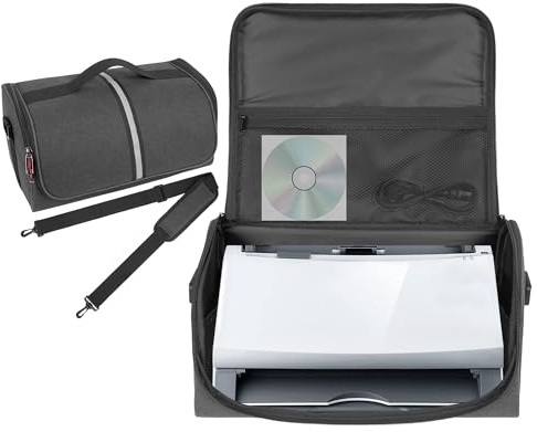 Kingshion Große Dokumentenscanner-Tragetasche, staubdicht, kratzfest, mit Griff und Schultergurt, kompatibel mit Plustek Scanner, Fujitsu Fi Serie, Brother und Raven Scanner Use-Dark Grey