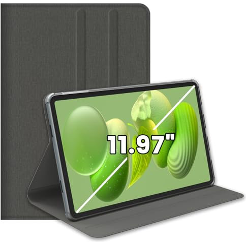 Azeyou Schutzhülle für 30,4 cm (11,97 Zoll) Tablet, schlanke Passform, stehend, strapazierfähig, grau, Softshell-Hülle, nur für 12 Zoll Azeyou Tablets, wischfest, minimalistisches Design, schlank und