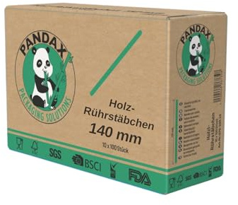 Inoverse Rührstäbchen 1000 Stück 14 cm, Einweg-Kaffeestäbchen aus Holz | Umweltfreundliche Holzstäbchen, Kaffeelöffel Einweg, Kaffeesticks, Kaffee, Tee, Holzstäbchen, Café, Gastronomie, Kaffee to go