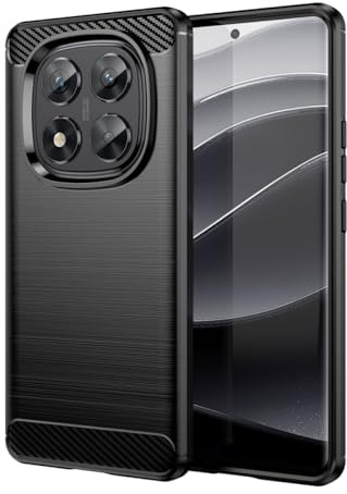 betterfon Carbon Handyhülle kompatibel mit Xiaomi Redmi Note 14 Pro 5G | Smartphone Case aus TPU-Silikon | Schwarz
