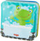 HABA 1304710 Mini Badebuch Frosch Fritz, mit Rassel – Baby Buch zum Planschen und Entdecken