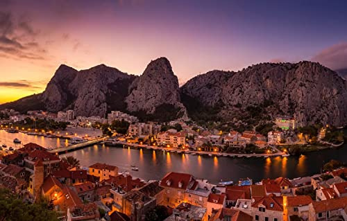 Puzzle Natur 3D Puzzle 1000 Teile Stadt Omiš, Split, Dalmatien, Kroatien 38x26CM