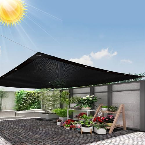 Lona Sombra Exterior con Ojales, Patio JardíN De Exteriores,Red De Protección Solar, Protección UV, Superficie De Malla De Plástico para Flores para El Hogar, Piscina, Patio, Balcón, Planta(4x7m)