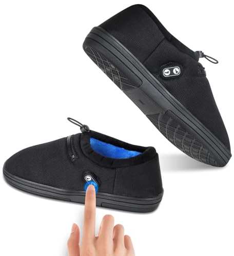 Beheizbare Hausschuhe Damen Herren, Amiable 7.4V Fusswärmer mit 3000mAh Wiederaufladbar Akku, 4 Temperaturen, Sperrmodus, Beheizbare Schuhe, Wärmeschuhe fußwärmer für kalte Füße- Mit Ladestecker(S)