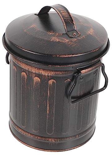 Kamin Ascheeimer aus Eisen, Schwarzer Kamin Eimer, Robust für Küche | Leicht Tragbar, Multifunktional Einsetzbar, Schlichtes Design, Passend für Restaurant und Ofen