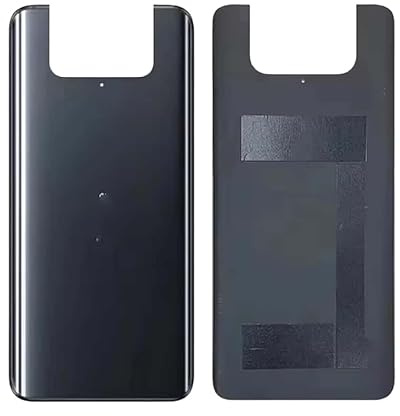 YOOOKOOO Compatible Rear Back Cover for Asus Zenfone 8 Flip – Battery Door Housing Replacement Part (Black no Lens)