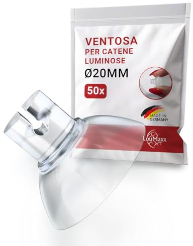LouMaxx Saugnapf mit Kabelschlitz 50er Set - Saugnäpfe für Fenster Lichterkette transparent Ø 20mm Made in Germany - Wiederverwendbar und rückstandslos entfernbar