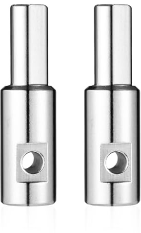 2pcs Ice Auger Drill Adapter, Universal Fit 1/2 Chuck with 1/4 Hole Adapter for Cordless Power Drills Bit Attachment for Ice Fishing Augers Fits 1/4-20 Wing Bolts & Locking Screws