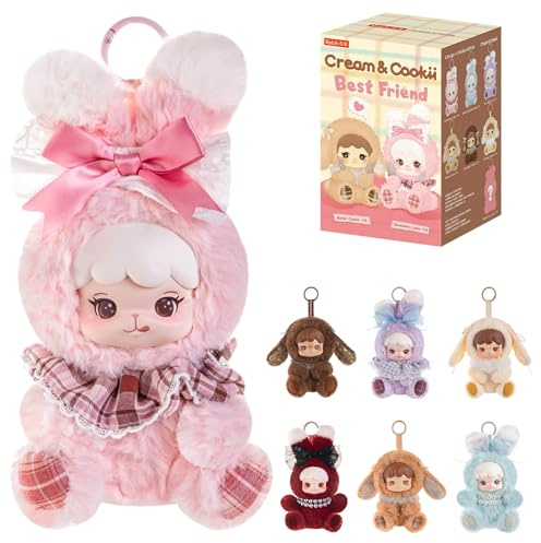 Rolife Blind Box Peluche & Figurine - Cream & Cookii Bunny, Boîte Mystère Porte-Clé Kawaii pour Fille & Femme, Accessoire Sac Aesthetic & Déco Bureau, Cadeau Anniversaire Surprise (Boîte Unique)