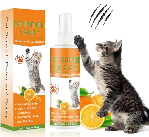 QEEROYO Katzenspray zum Kratzen, Katzenabwehrspray mit natürlichen Wirkstoffen, Schutz für Möbel, Böden, Sofas, Teppiche, 120ml