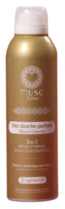 MUSC INTIME La Marque Officielle - Déodorant douche parfumé - Monoï Oriental - La Rayonnante - 3-en-1 - Nettoie et Parfume - Action déodorante 24h - 200ml