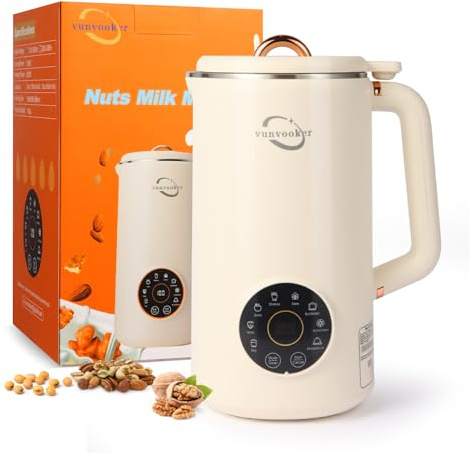 Vunvooker Nut/Soy Milk Maker,1000ML Milk Maker Machine,Multi Functional Automatic Homemade Plant-Based Milk Maker(Almond,Oat,Fruit,Corn Juice etc) With PreSet/AutoClean/KeepWarm/Boil Water
