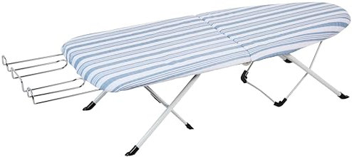 Honey Can Do Tabla de Planchar Plegable de Mesa con Cubierta y Acolchado, Acero Inoxidable, Blanco, 31.49x8.128x42.01 cm