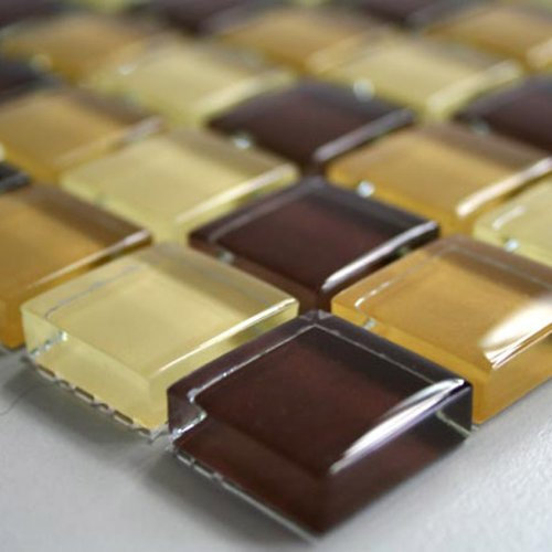 Glasmosaik Fliesen Braun Mix 23x23x8mm