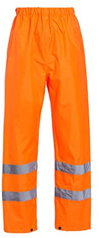 Blackrock Orange Pantaloni impermeabili hi vis, pantaloni da lavoro di sicurezza ad alta visibilità riflettenti per uomo e donna, pantaloni impermeabili per la pioggia, tute da lavoro, certificati EN