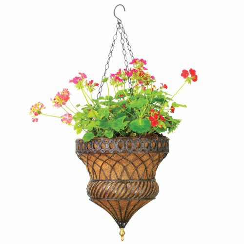 Austram 106881 Queen Anne Parasol Hanging Planter, Hammared Bronze