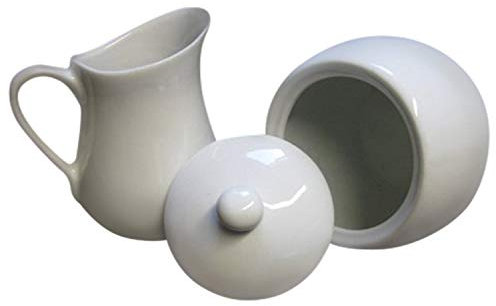 Land-Haus-Shop Milch und Zucker SET, Milchkanne, Kännchen, Zuckerdose, Zucker Topf, Kanne Deckel