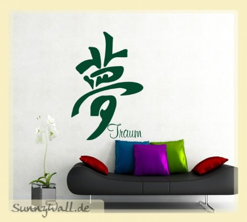 Sunnywall Wandtattoo chinesisches Zeichen - Traum - Dream Größe: Größe 1