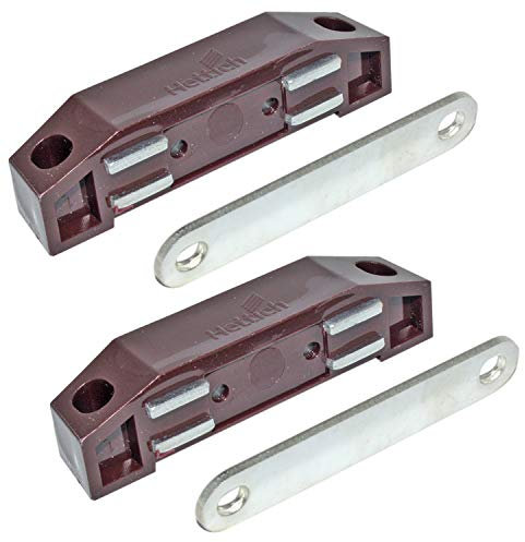 Hettich Magnetschnäpper mit starrer Gegenplatte, braun, Kunststoff, sehr stark. Max. Zugkraft bis 10 kg, 2 Stück, 9100351