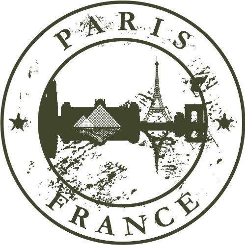 Paris France Europe Travel Retro Rubber Stamp Hochwertigen Auto-Autoaufkleber 12 x 12 cm