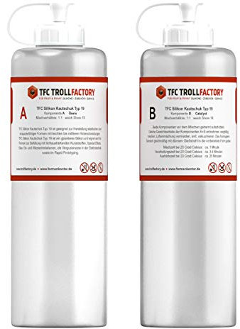 TFC Troll Factory Silikon Kautschuk Typ 19 I Dubliersilikon mittelhart I glasklar, transparent I 2 kg (2 x 1 kg)