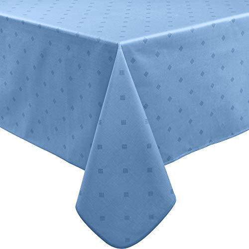 Erwin Müller abwaschbare Tischdecke, Tischwäsche Neuss im Rautendesign blau Größe 110x140 cm - acrylversiegeltes Gewebe für leichtes Wischen