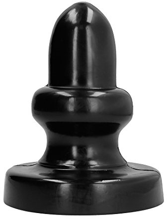 All Black Dicke Analdildo/Analplug mit Stopfer - 17 cm Länge - Schwarz
