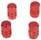 Sonline Lot de 4 bouchons de valve en Alu pour pneus de velo, moto, voiture ... - Rouge