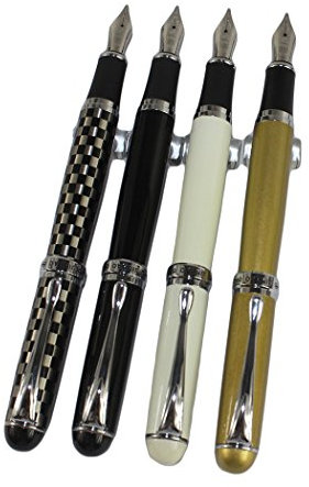 4 pcs in Gullor 250 fountain pen in 4 colours with original pen pouch and 5 colours ink cartridge set 4 color(D) + ink