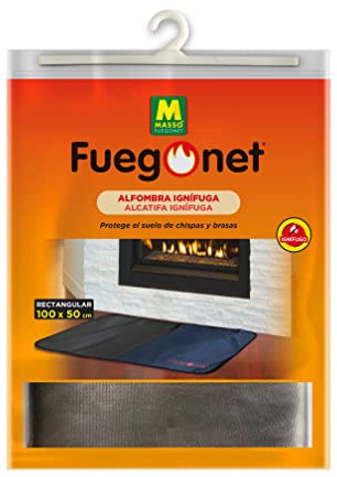 FUEGO NET fuegonet 231437 Teppich, feuerfest, 6.5 x 50 x 6.5 cm, Schwarz