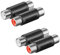 2X Audio Adapter | 2X Cinch Buchse auf 2X Cinch Buchse | Stereo Verbinder Chinch Doppel Kupplung RCA | Schwarz | 2 Stück