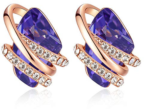Leafael Orecchini Pietra dei Desideri Donna in Argento o Oro Rosa, Pietra di Nascita Con Cristalli Curativi, Gioielli Senza Allergie, Regalo Con Scatola Inclusa