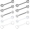 Funseedrr 10er Silber Zungenpiercing Brustwarzenpiercing Bar 316L Edelstahl Set 12mm