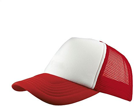 eBuyGB Men's Adjustable Trucker Cap Classic Snapback Summer Mesh Baseball Hat (Red)