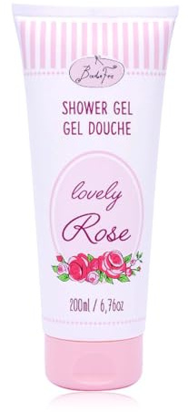 BadeFee - Duschgel Lovely Rose 200 ml, vegane & milde Pflege-Dusche für ein florales Duscherlebnis, Showergel Mikroplastikfrei, ohne Parabene & Silikone, vegan & Tierversuchsfrei, Made in Germany