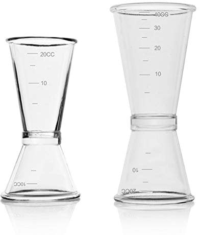 Cocktail Jigger Dual Spirit Measure Cup Set,INRIGOROUS Dual Spirit Measure Cup Peg Measuring Cup for Bar Party Wine Cocktail Drink Shaker 10ml/20ml & 20ml/40ml