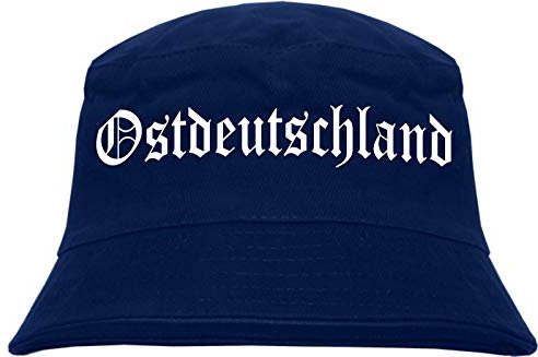 sostex Paderborn Fischerhut - Dunkelblau - Altdeutsch - Bedruckt - Bucket Hat Anglerhut Hut L/XL Dunkelblau