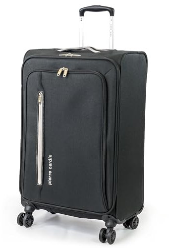 Pierre Cardin Valise Cion souple avec roues résistantes | Valise télescopique avec sangles de rangement CL610M noir/gris moyen