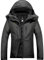 GEMYSE Donna Giacca da Sci impermeabile montagna Giacche Pile invernale antivento Cappotto con Cappuccio (Grigio Grafite,L)
