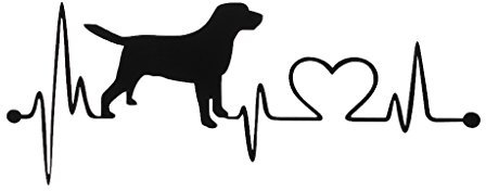 ruiruiNIE Labrador Retriever Herzschlag Liebe Aufkleber Auto Aufkleber Creative Auto Zubehör