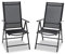 PHI VILLA 2er Sets Gartenstühle mit Aluminiumrahmen, 6X verstellbar mit 7 sitzpositionen Gartenstuhl Klappstühle Gartensessel Wetterresistent