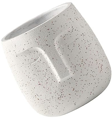 Yardwe Pot de Plante en Céramique Créative de Visage Humain Conception de Visage Décoratif Petit Pot de Plante D'intérieur avec Trou de Drainage (Blanc)