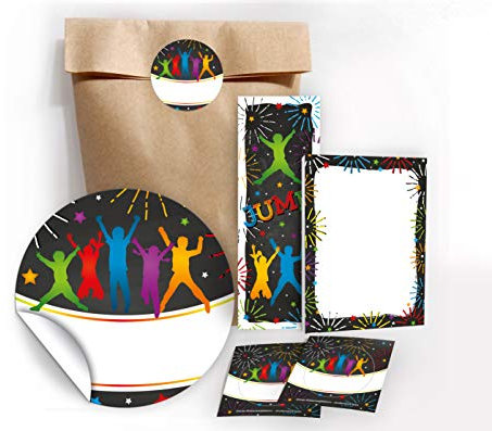 12 Lesezeichen + 12 Mini-Notizblöcke + 12 Geschenktüten/Natur + 12 Aufkleber Jump Party Trampolin Mitgebsel Gastgeschenk beim Kindergeburtstag Jungen Mädchen