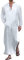 YAOHUOLE Mens Cotton Robes Linen Roll Up Long Sleeve Kaftan Middle East Robe for Summer White 3XL