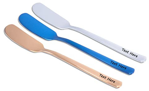 Dinikally Couteau à Beurre De Cacahuète Gravé Personnalisé épandeur Couteau à Fromage Nom Personnalisé en Acier Inoxydable (sty2)